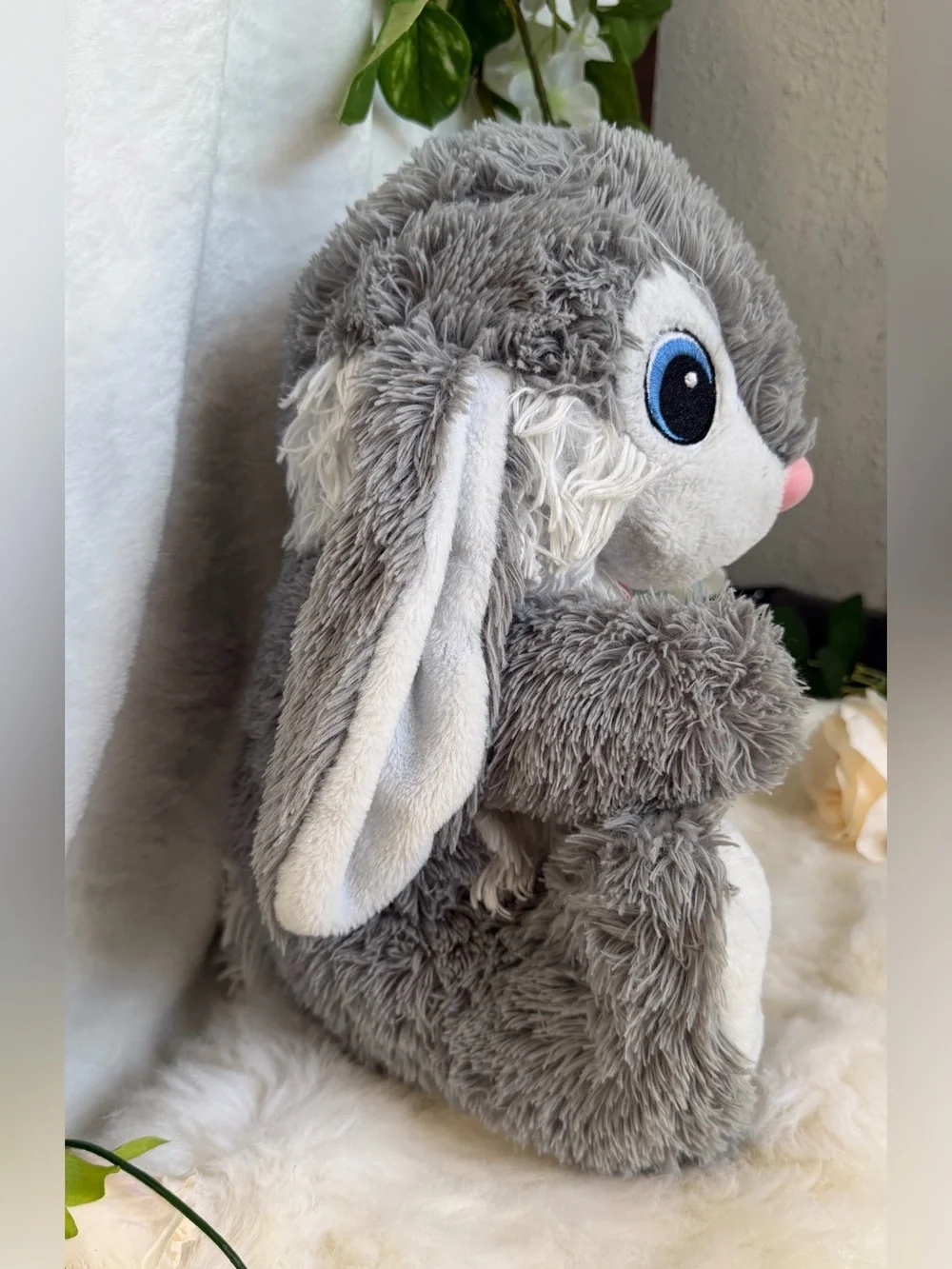 Large Gray Bunny Plush Rabbit 2020 Floppy Ears Soft Stuffed Animal